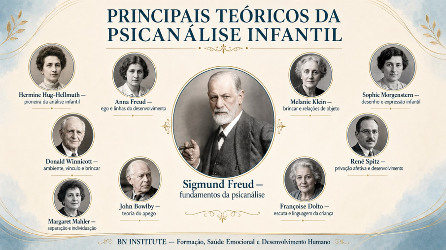 Principais Teóricos da Psicanálise Infantil - Melanie Klein, Winnicott, Anna Freud, Bowlby, Dolto, Mahler, Spitz, Morgenstern, Hug-Hellmuth
